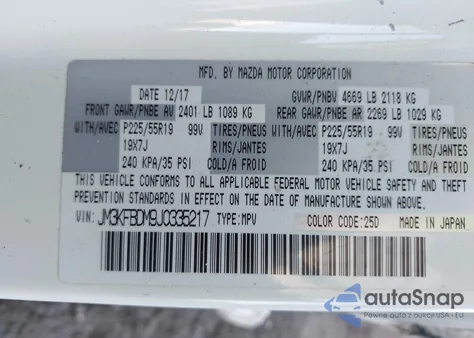 2018 Mazda Cx-5 Grand Touring z USA, uszkodzony, nr VIN JM3KFBDM9J0335217